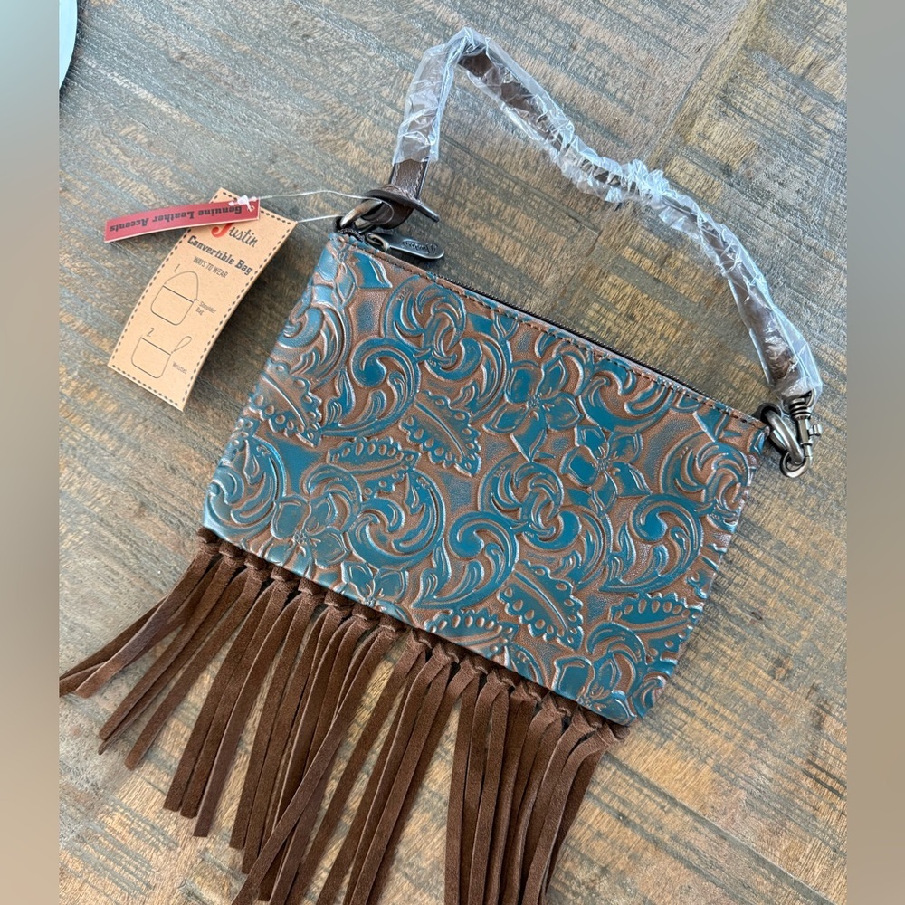 Justin Boots Women's Turquoise Mini Shoulder Bag NWT - Picture 4 of 8
